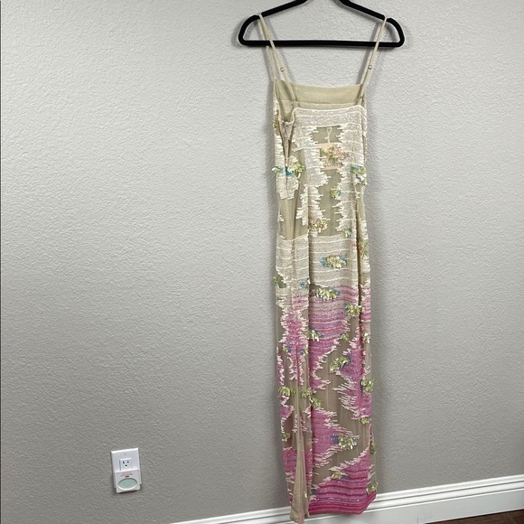 NWT La Fuori Whispering Blooms Ombre Embellished Sequin Tulle Gown Maxi Dress S - Picture 8 of 17